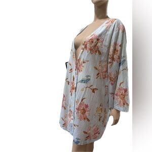 Plum pretty sugar Floral Print Kimono with Bird